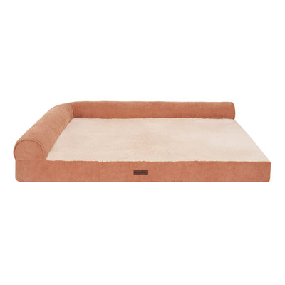 Plush & Grid Cord Deluxe L-Chaise Dog Bed