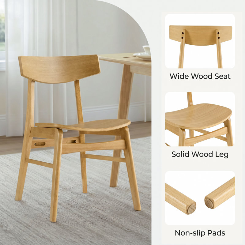 Solid Wood Dining Chair, Oak