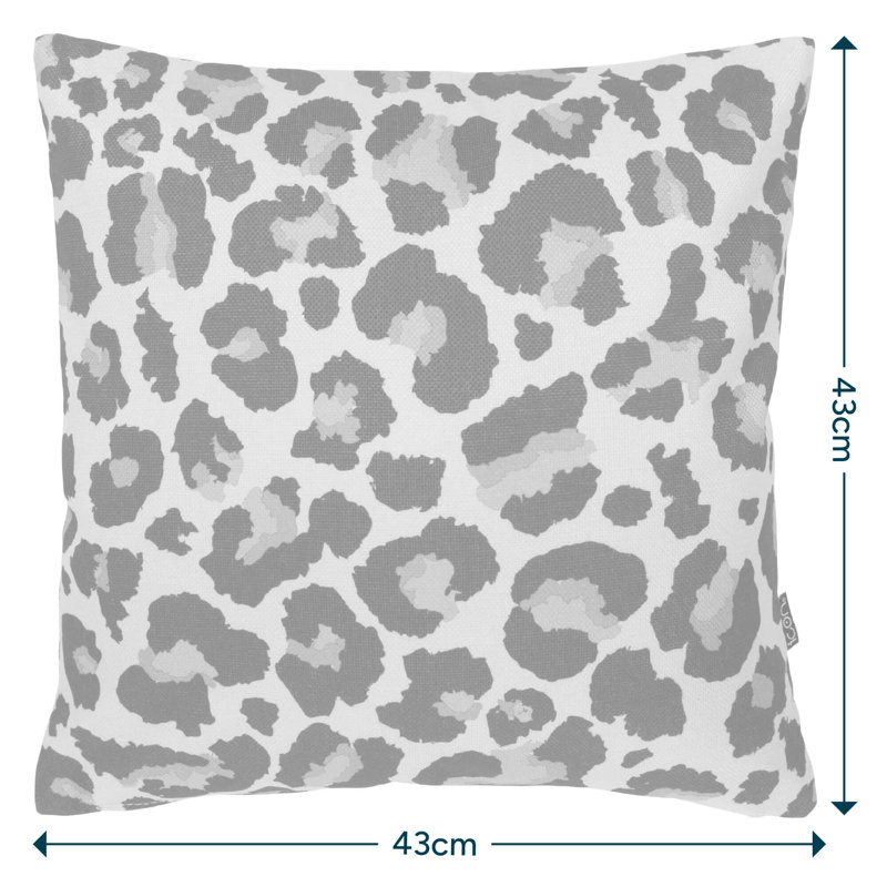 Indoor / Outdoor Square Cushion, Yellow/Black Animal Print