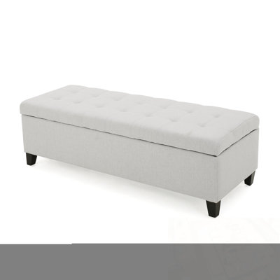 Banc de rangement rembourré avec siège capitonné et pieds robustes