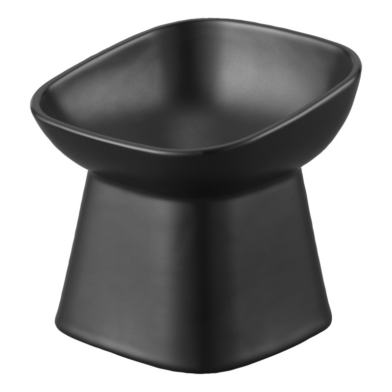 Bol pour animaux incliné Yamazaki Home, céramique, 6,7 oz, Noir, noir, noir, noir