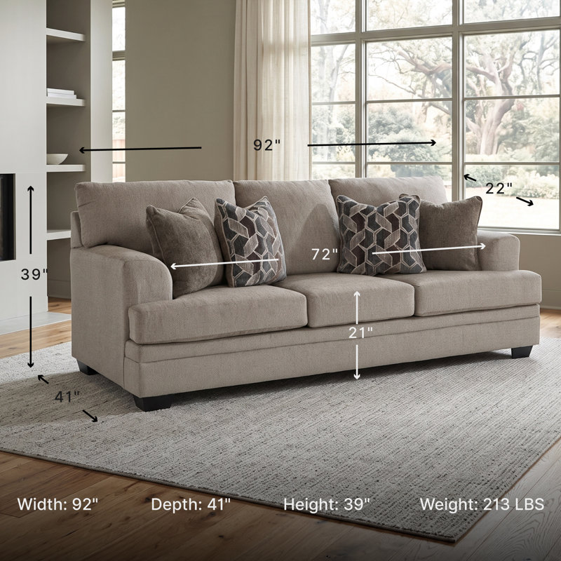 Canapé Gwendolynne, 100 % polyester beige