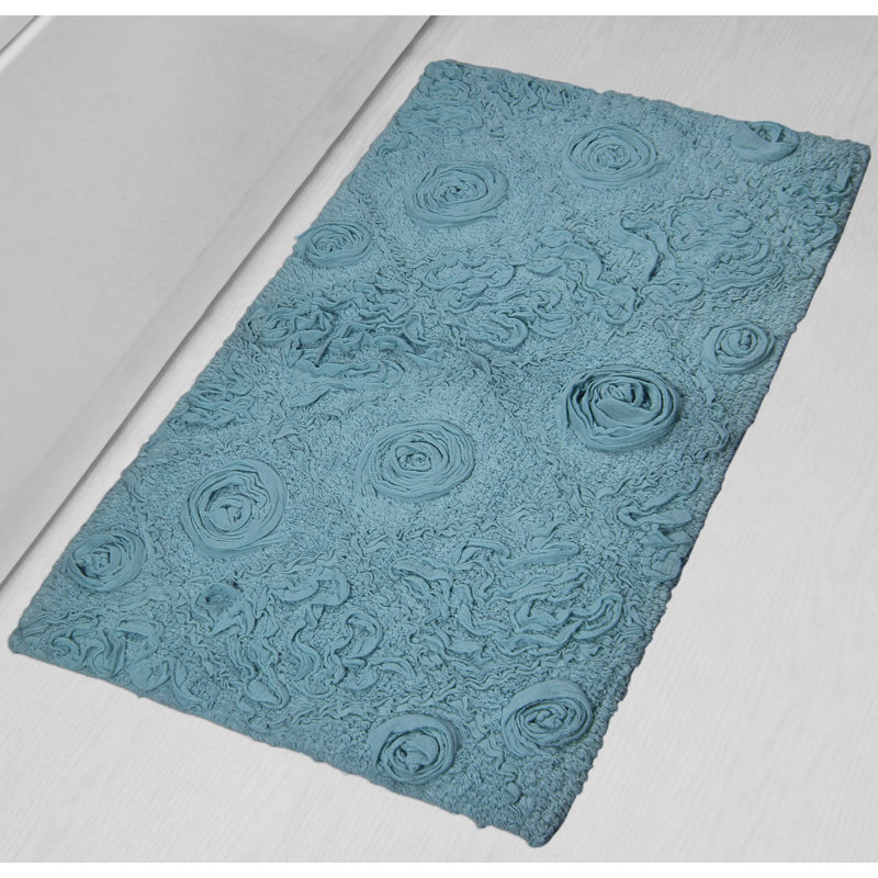 Tapis pour salle de bain Schoenberger, Bleu, L 40 po x l 24 po