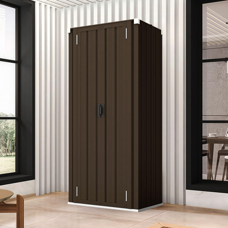 Metal Single Storage Cabinet ( 177.5cm H x 75.9cm W x 55.6cm D), Brown