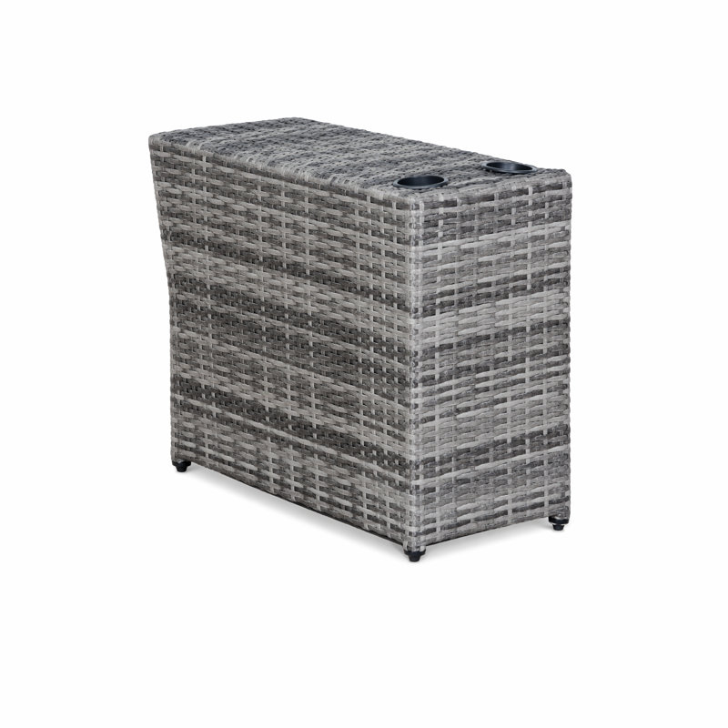 Fully Assembled Outdoor Side Table, Light Gray