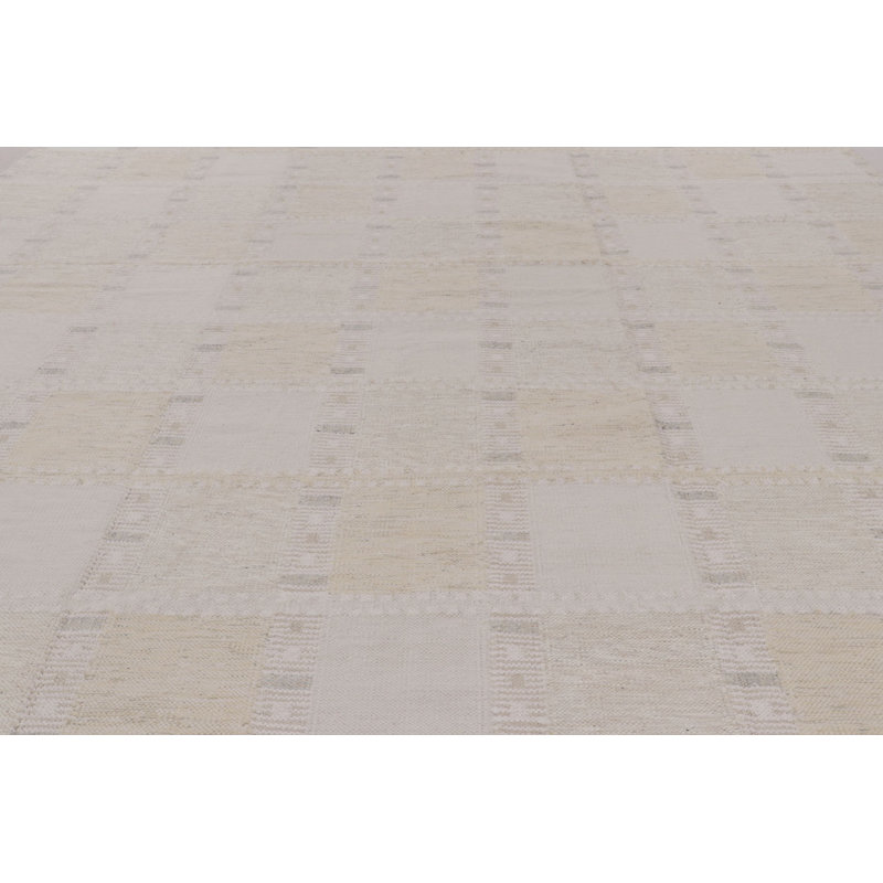 Scandinavian Hand Woven Kilim Wool Geometric Area Rug