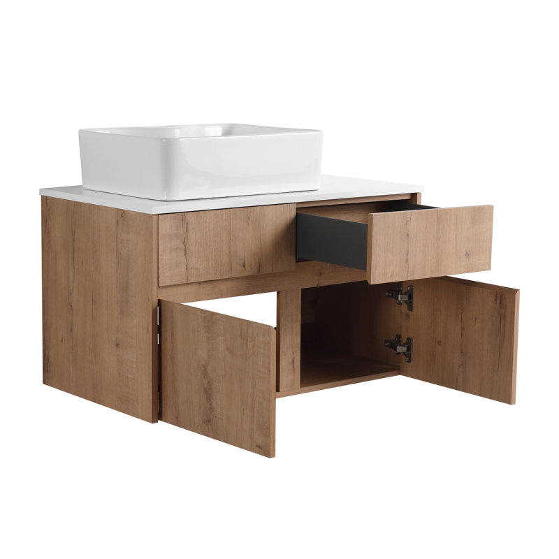 Meuble-lavabo moderne en contreplaqué 32 po