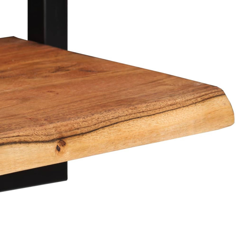 Raekwon 2 Piece Acacia Solid Wood Floating Shelf with Live Edge, 35cm H x 25cm W x 25cm D