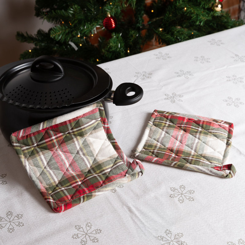 FabStyles Plaid Cotton Potholder Set