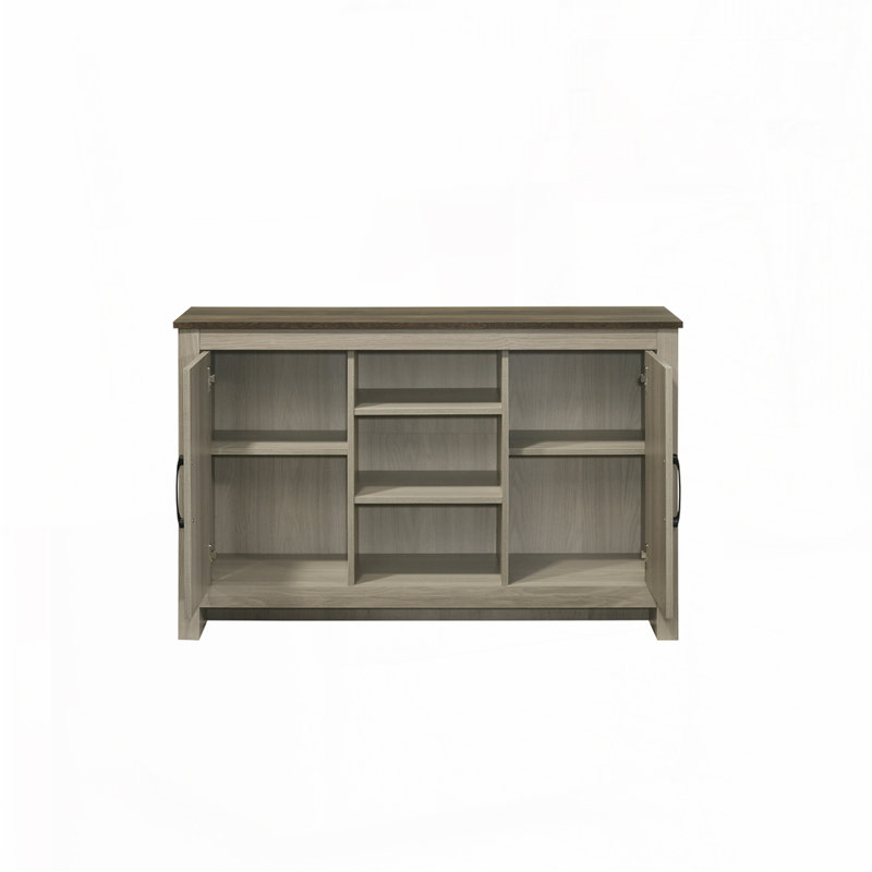 Console avec tablettes et portes d'armoire