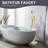 Floor Mounted Bathtub Faucet Waterfall Freestanding Tap w/ Handheld Brushed Gold 