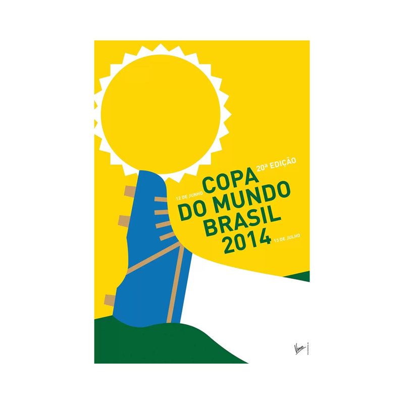 2014 World Cup Soccer Brazil Rio Minimal Poster by Chungkong - Wrapped Canvas Print, 20.32 cm H x 30.48 cm W