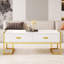 Table basse moderne moderne avec 4 tiroirs et base dorée de 47,3 po-1127754274