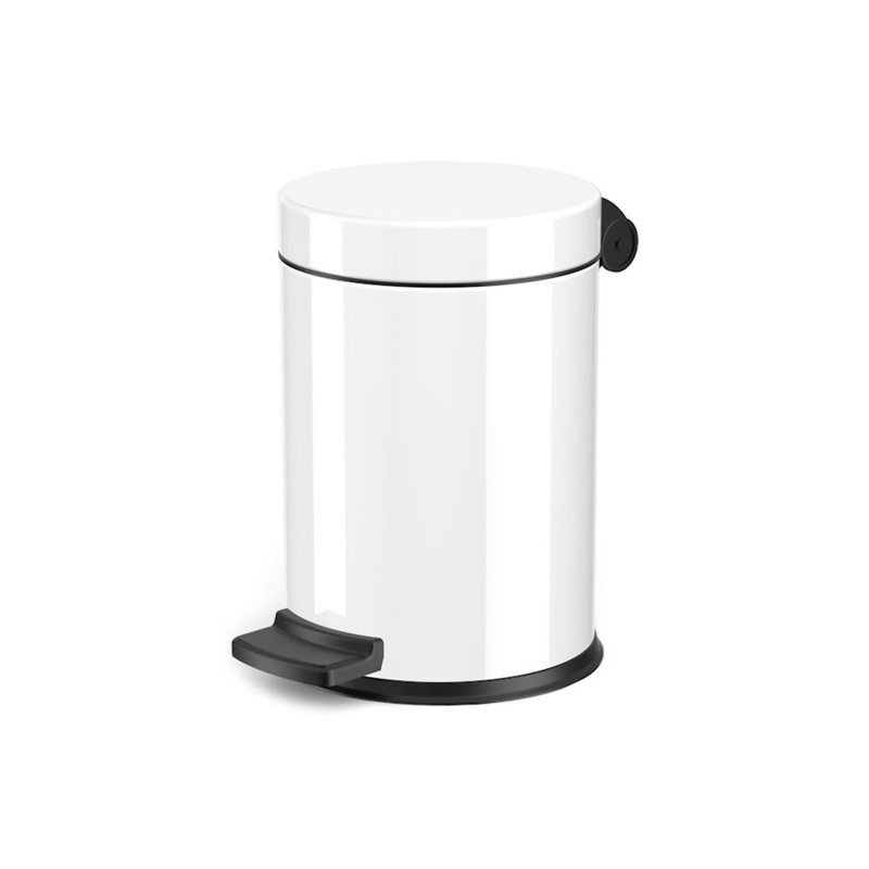 Steel Step On Rubbish Bin - 4L, White