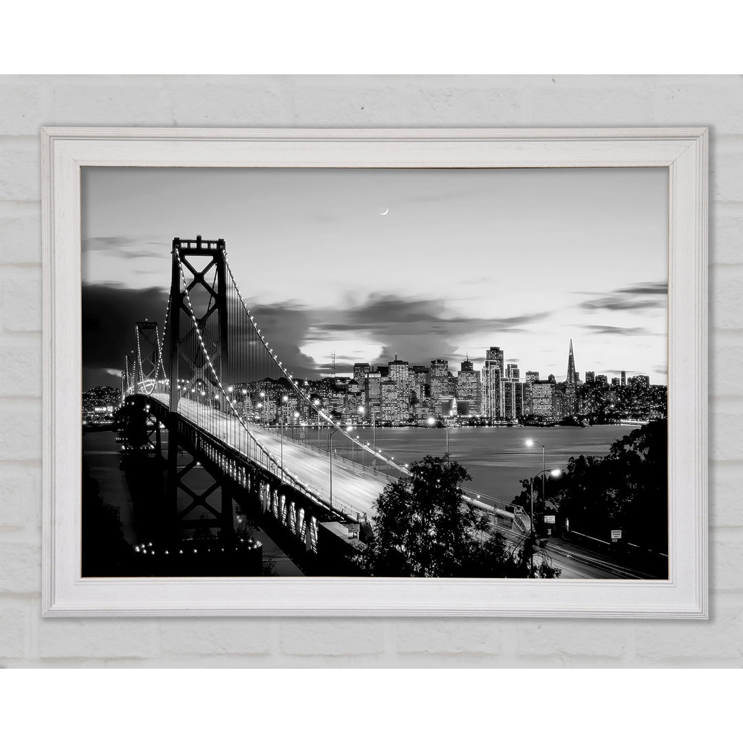 New York City von der Brooklyn Bridge B N W - Einzelne Bilderrahmen Kunstdrucke