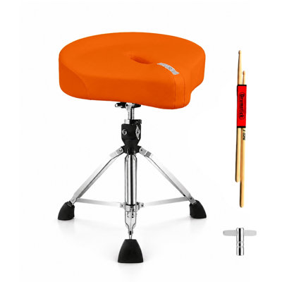  Drum Throne Padded 4" Ergonomic Drummer Stool Swivel Adjustable Blue