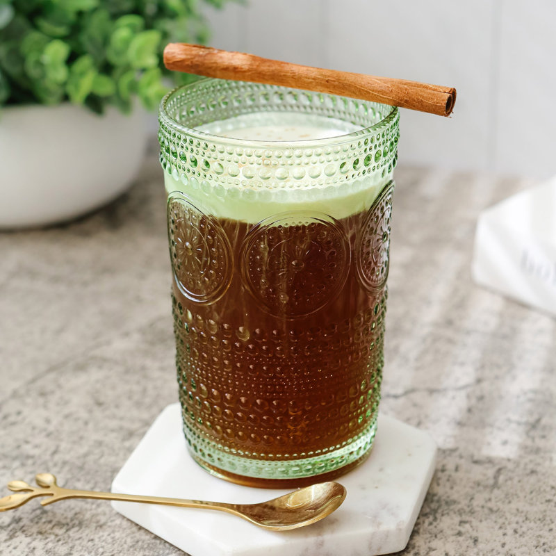 6 pièces 13 oz. Ensemble de verres en verre, Vert