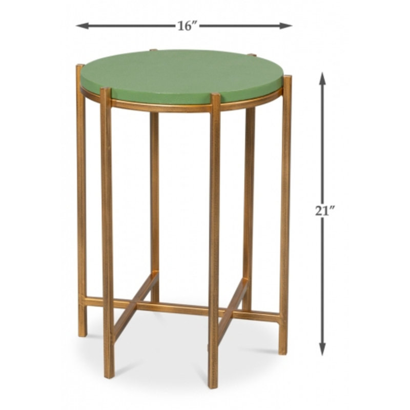 Shagreen End Table, Light Green
