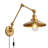 Modern Swing Arm Plug In Wall Sconces, Adjustable Lampshade, Gold