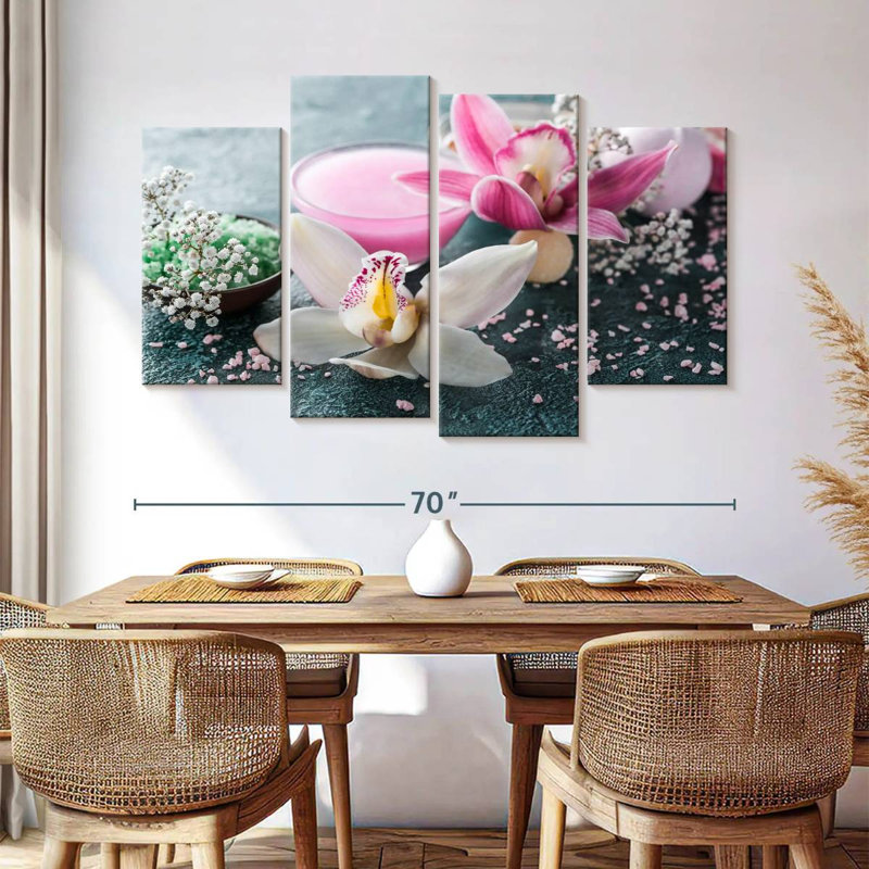 Orchidée Harnek et gommage au sel, H 42 po x l 68 po