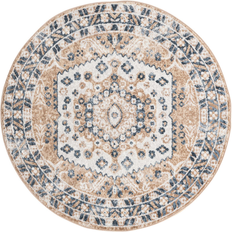 Deral Oriental Indoor Rug, Round 3'