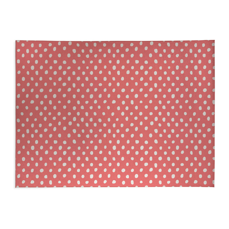 Tapis de cuisine Dot Lyfe, Rectangle 5' x 7', Dusty Rose Dots