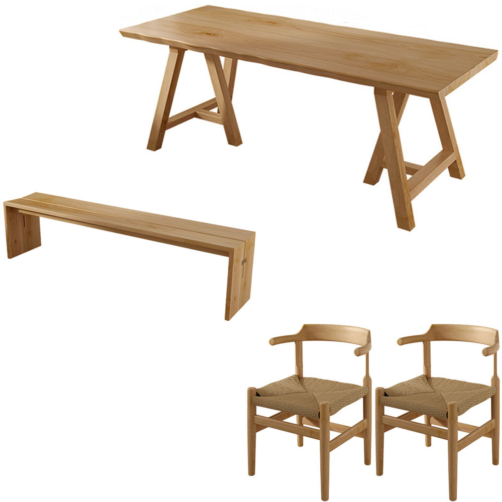 Waagy Modern simple pure solid wood dining table set | Wayfair