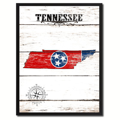 Drapeau rétro tennessee state-impression d’art graphique encadrée
