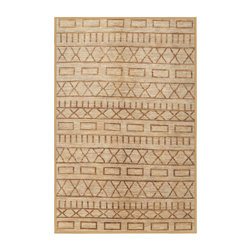 Surface beige contemporaine tapis, Rectangle 5 pi x 7 pi