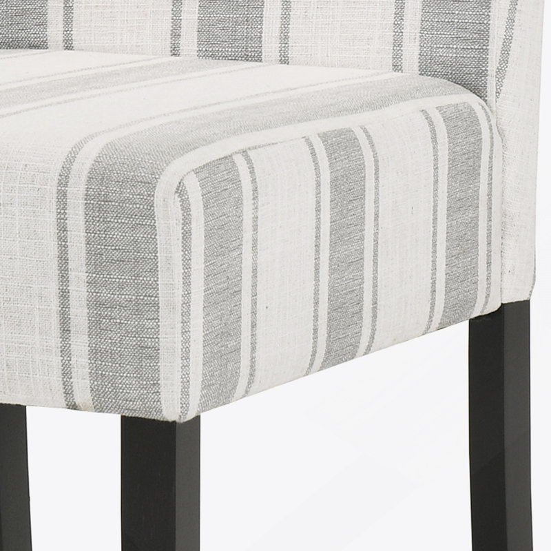 Chaise en tissu, Rayure grise