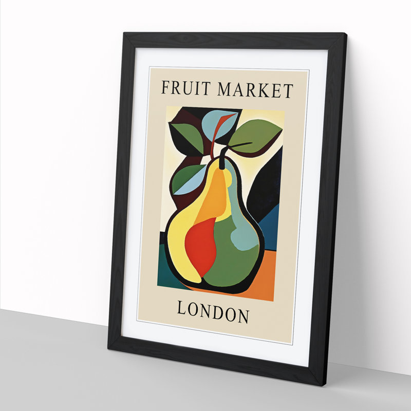 Pear London Fruit Market Exhibition - Single Picture Frame Print on Wood, 46cm H x 34cm W x 2cm D