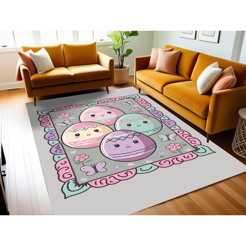 Tapis de Noël lavable East Urban Home, Rectangulaire 8 pi x 10 pi