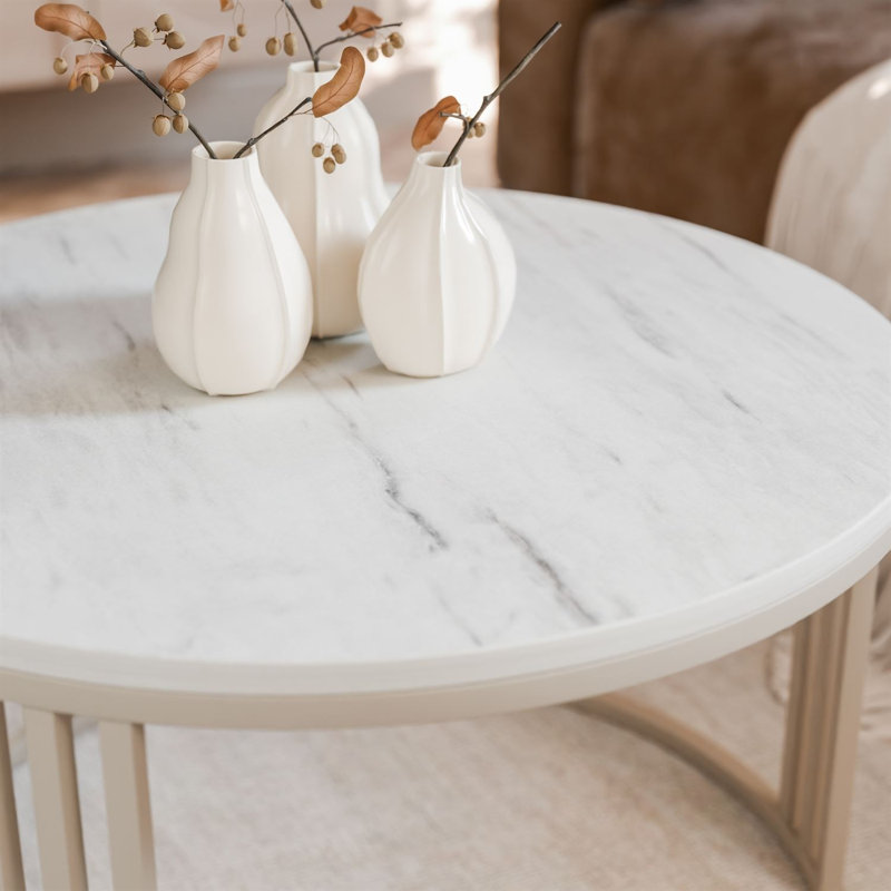 Frame Coffee Table, Grey, Marble