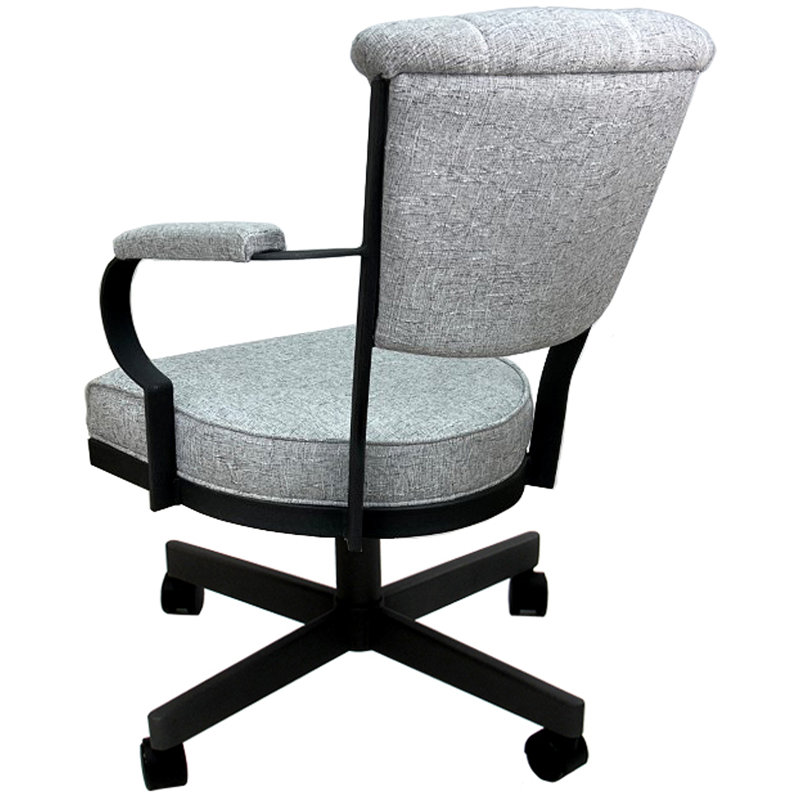 Chaise avec accoudoirs en métal Urial, Ardoise Hemsath, Noir