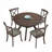 47.24"Round Rubber Wood Dining Table For 4-6 With Wooden Trestle Pedestal Base,Modern Kitchen Wooden Table Dinner Table For Dining Room, Living Room(1Table)