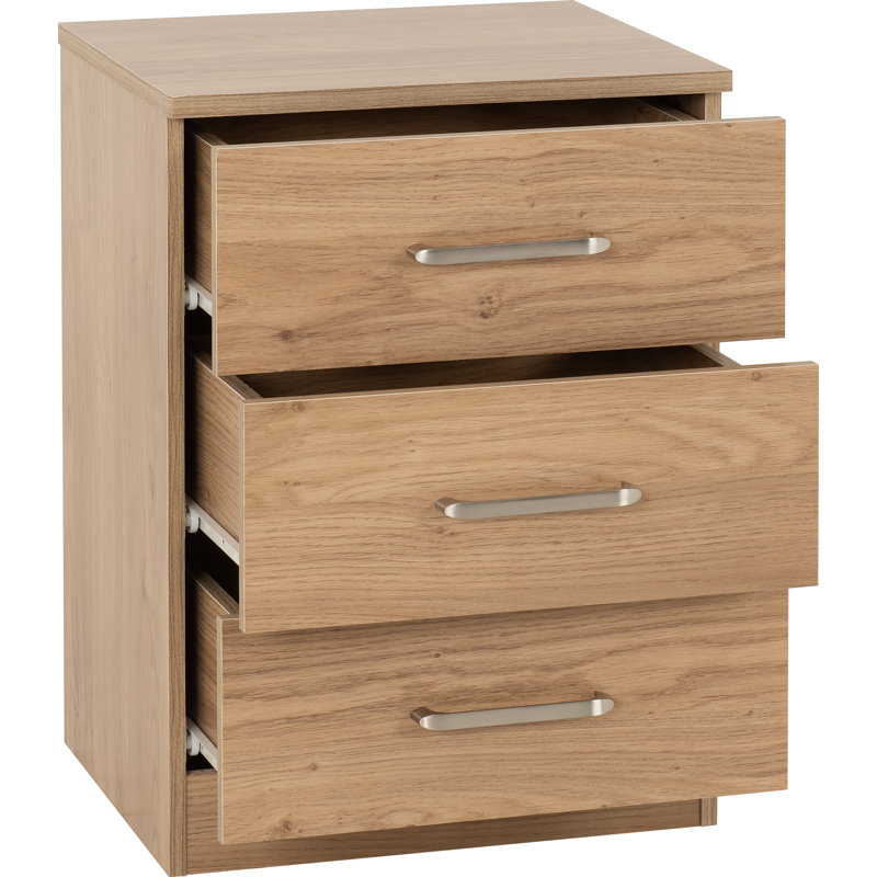 Sumrah 40cm W Particle Board / Chipboard Bedside Table, Brown