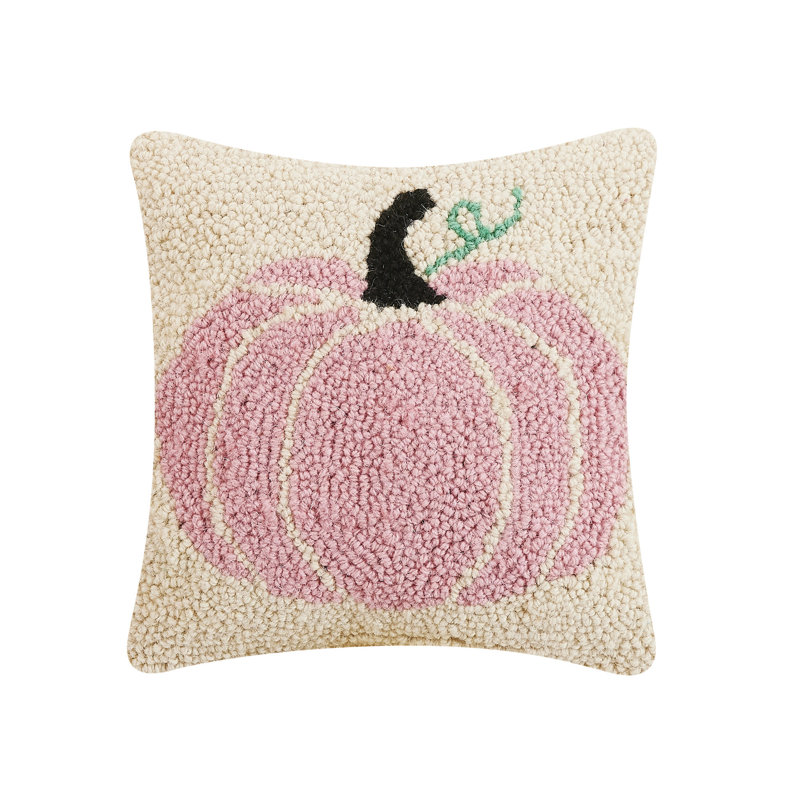 Coussin décoratif rose petite citrouille d'Halloween - carré 10 po