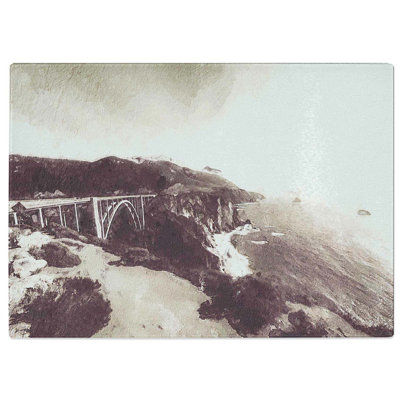 Tempered Glass The Bixby Creek Bridge in California Cutting Board