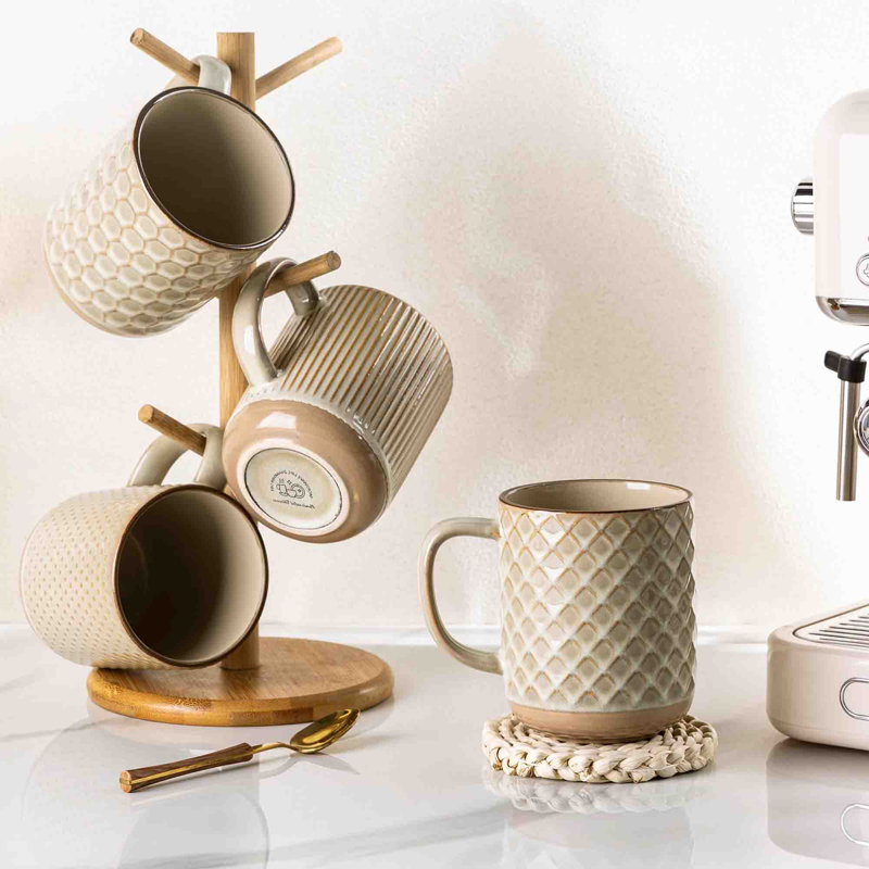 16 oz Ensemble de 4 tasses à café, Kaki