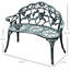 Banc de jardin avec motif floral et siège respirant en fonte d'aluminium, finition estampée
