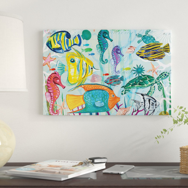 « tropical subaquatique v », impression sur toile, H 8 po x l 12 po x P 0,75 po, Toile tendue, Pas de tapis