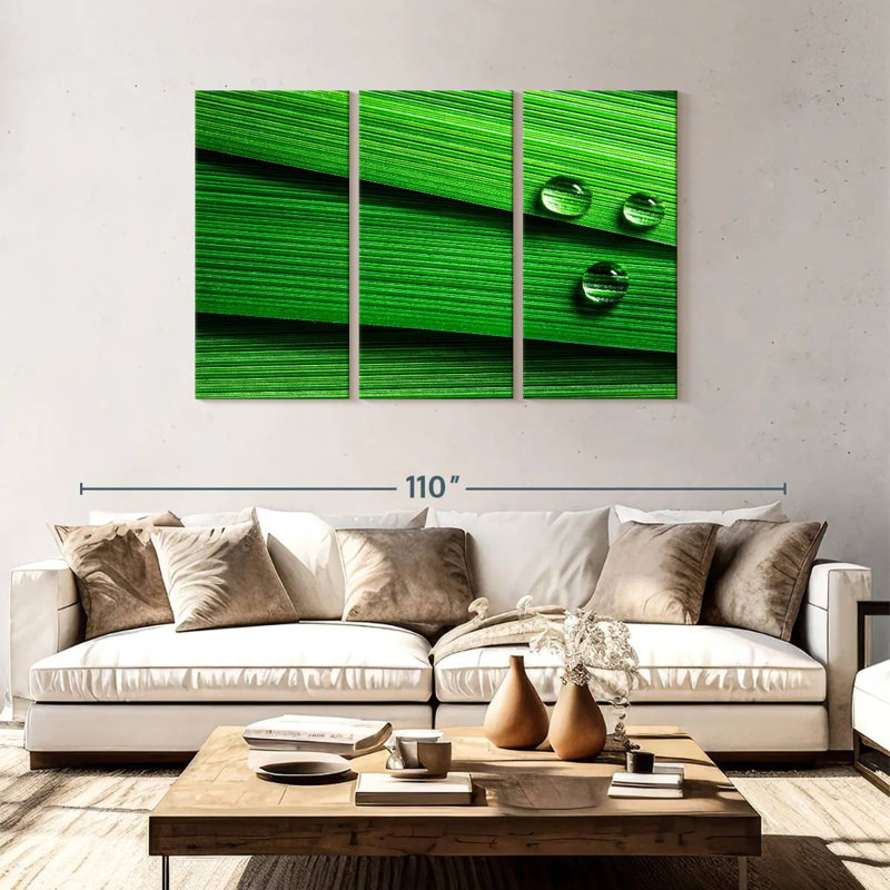 Harnek Droplets On Leaf, 48" H x 74" W