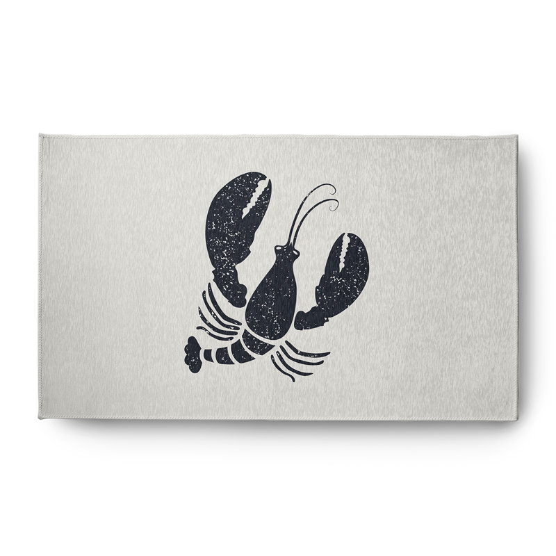 Tapis bleu requin à tissage plat Nautical Nights, Rectangle 3 pi x 5 pi