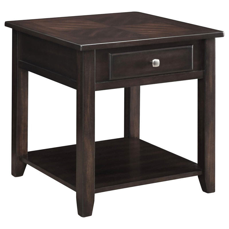 Walnut 1-Shelf End Table