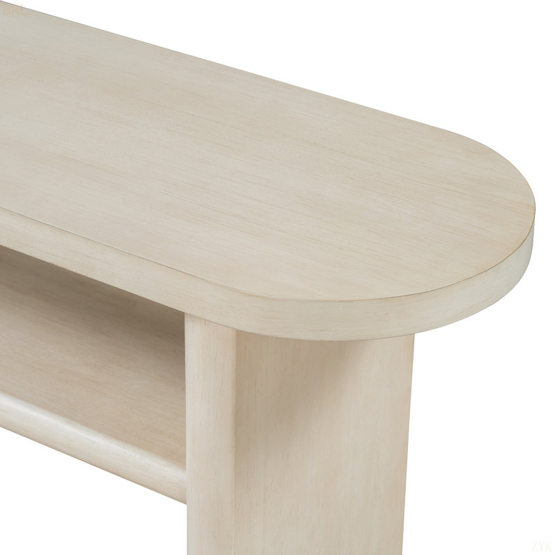 Console en bois 48,7 "avec tablette, Gris délavé
