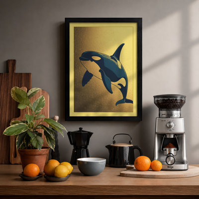 Breaching Orca Coastal - Framed Print
