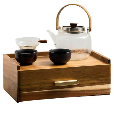 Organisateur de sachets de thé en bois d'acacia, organisateurs de thé et boîte de rangement