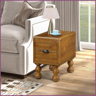 Vintage Solid Wood Coffee Table for Small Spaces, Easy Assembly &amp; Easy-Clean Surface