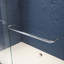 Porte de douche coulissante réglable en verre semi-sans cadre, verre trempé transparent transparent épais, poignées en acier inoxydable 304