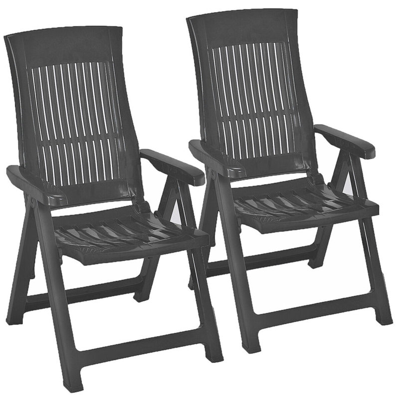 Plastic Patio Folding Chair Folding Chair Set, Anthracite